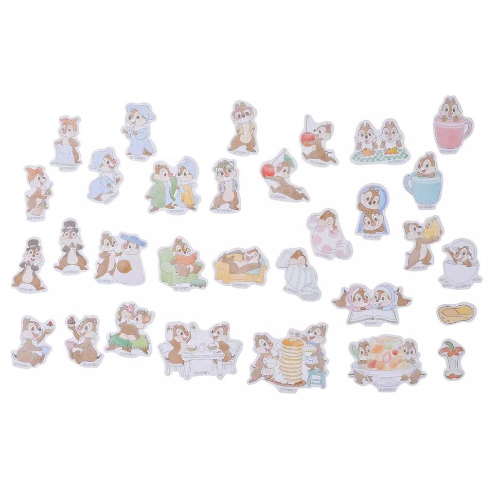 Disney Chip and Dale Sticker Flakes in Case with Chain Japan NEW