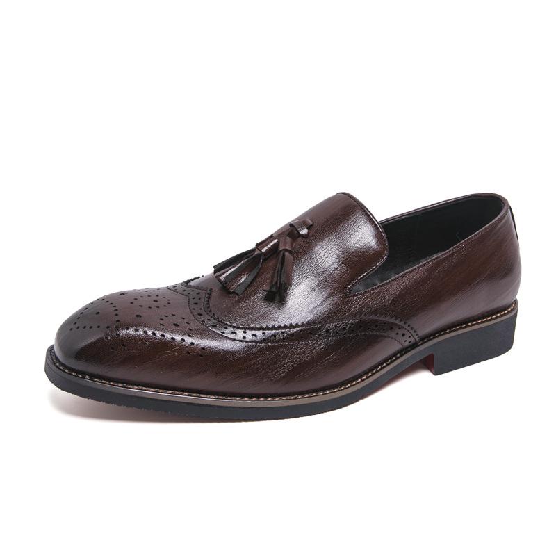 Men s Cross-Season Korean Style Pointed Toe Leather Business Casual Shoes 45