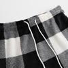 Women Pajama Shorts Plush Sleep Shorts Soft Elastic Waist Pajama Bottoms Plaid Pants