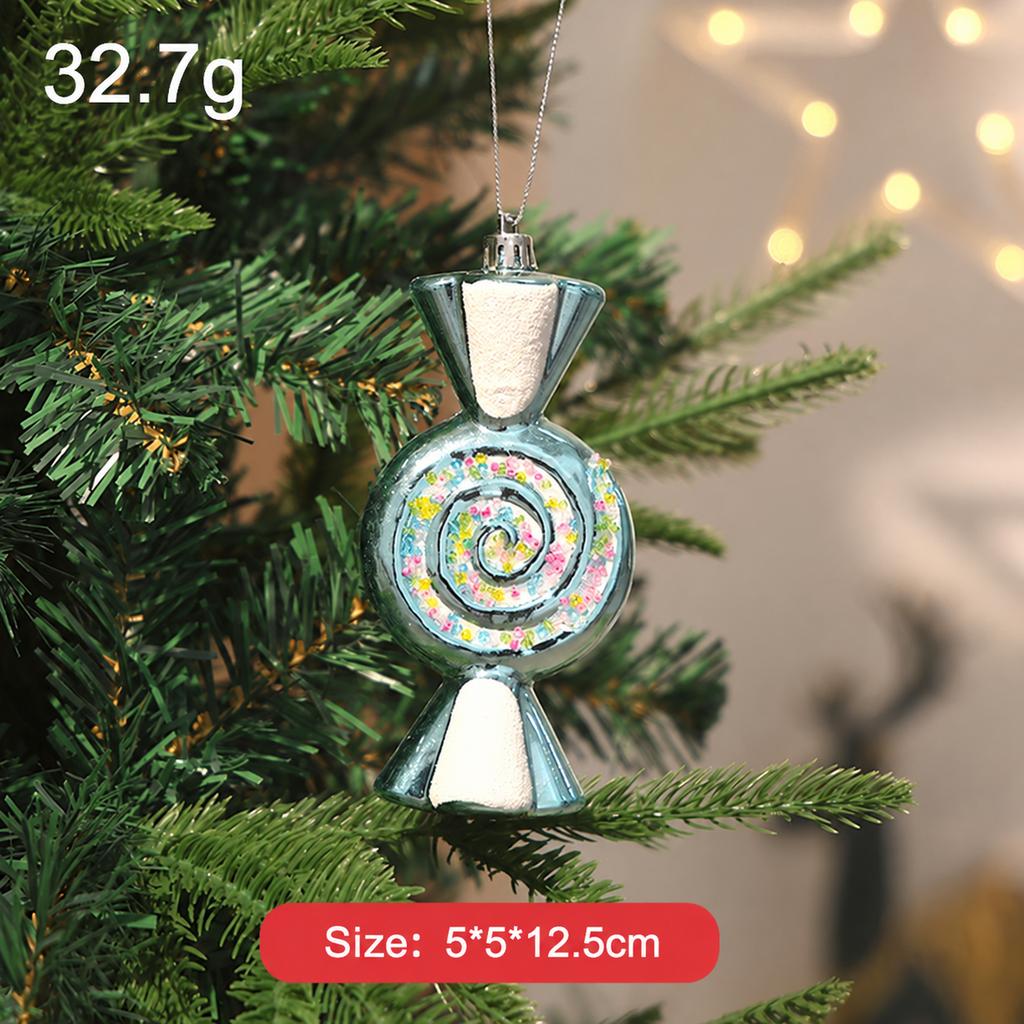 New Year Cute Cartoon Electroplated Plastic Christmas Hanging Ornament Xmas Tree Decoration Pendant for Holiday Festival Decor