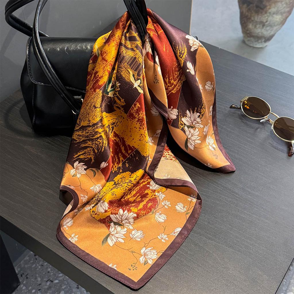 Luxury Square 100% Silk Scarf Women Hijab Hair Bands Neckerchief Female Shawl Bandana Headband Fashion Decoration Wraps Bufanda