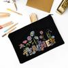 Teacher Flower Print Pencil Case Travel Makeup Bag School Stationery Supplies Storage Bags Wash Pouch Cosmetic Bags Teacher Gift