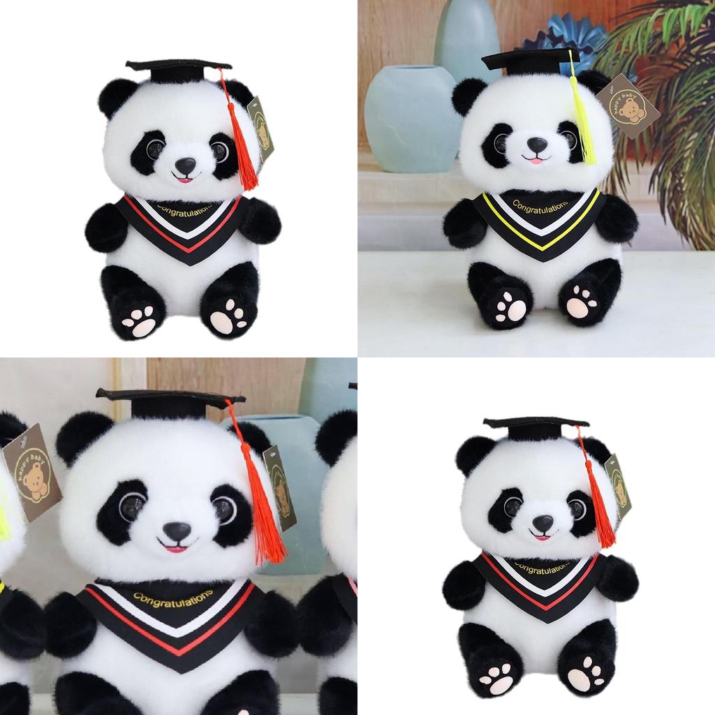 Charming Graduation Panda Plush Toy Adorable Stuffed Animal With Customizable Logo