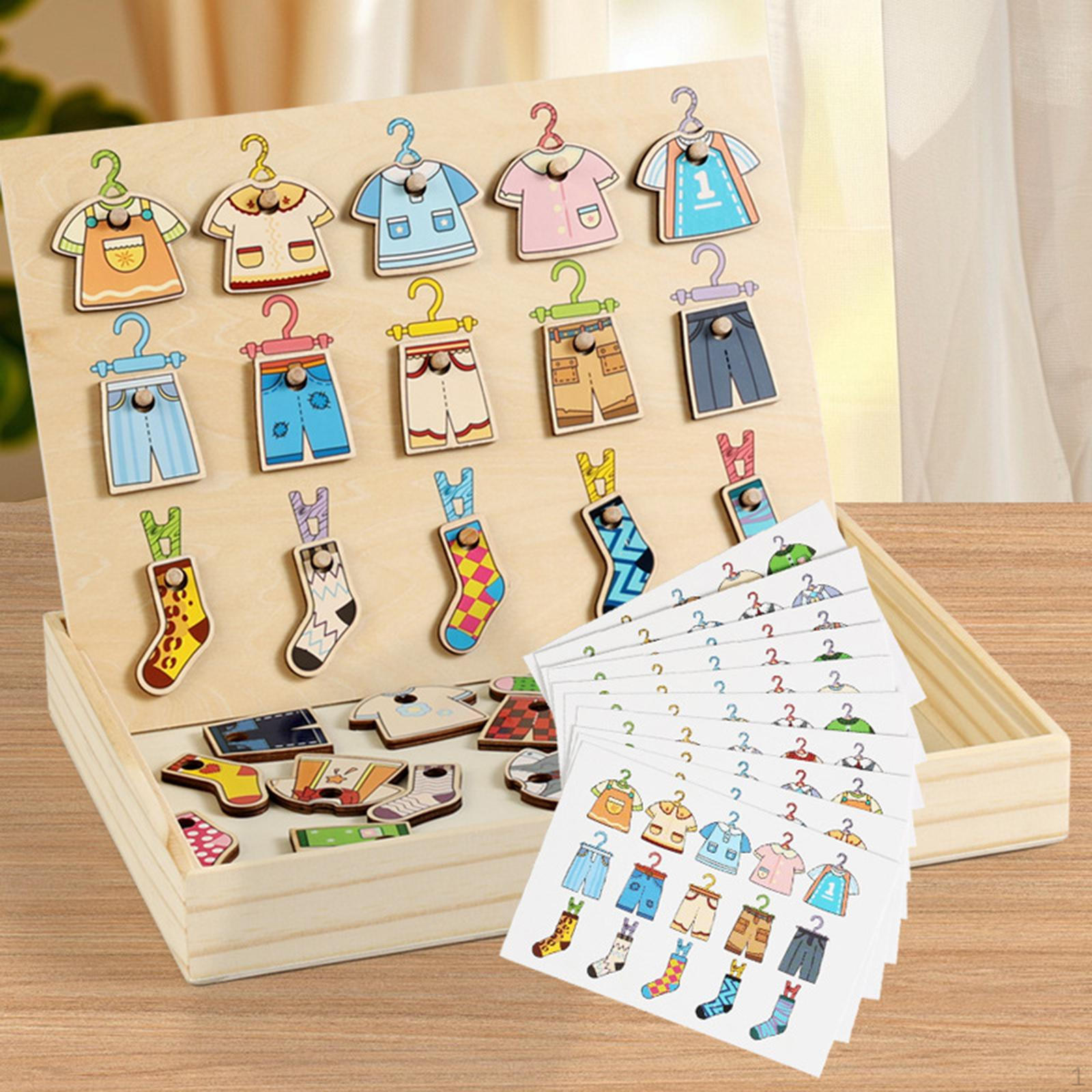 

Kids Color Shape Sorting Game, Early Educational Toys Hanging Clothes Birthday Gift Sensory Toy for