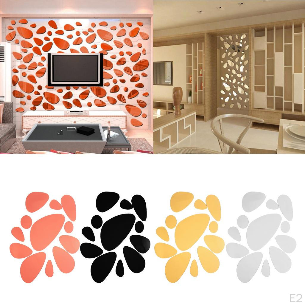 12pcs 3 Acrylic Wall Sticker Decal Decoration Mirror Stickers