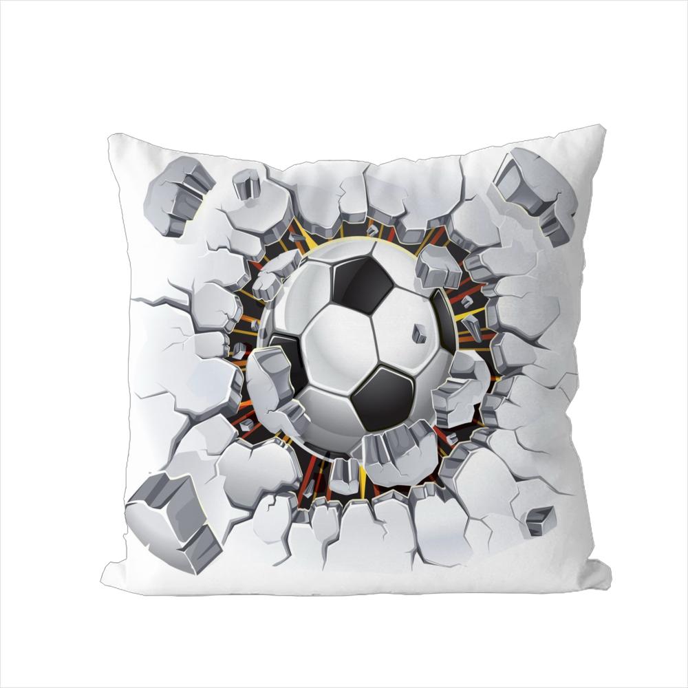 Football Pillow Case For Car Sofa Decorative Home Doublesided Print Plush Square Throw Pillow Cushion Cover