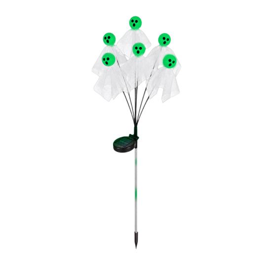 Easy Install Ground Stake Lights Halloween Swaying Ghost Outdoor Decorations, Solar Powered Light, 6 LEDs Spooky Lawn Path Lighting