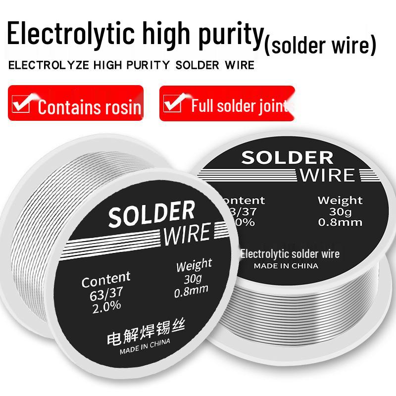 0.8mm No-Clean Rosin Core Solder Wire, 30g Roll for Low-Temp Household Welding Repairs