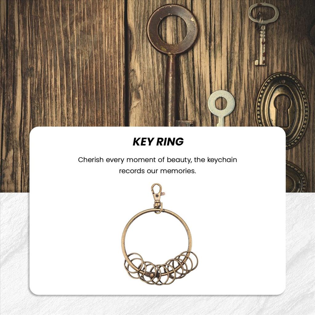 BHBL Bronze Tone Carabiner Prisoner Keyring 10 Loops Key Chain Ring 7.6cm