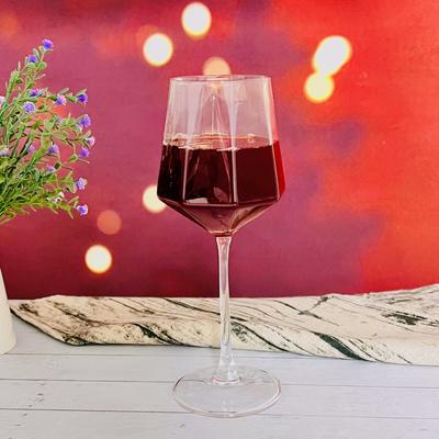 2/4pcs Geometric Wine Glasses 13.86oz Champagne Glass Goblet For Whisky Cocktail For Bar Pub Club Restaurant And Home Use Drinkware