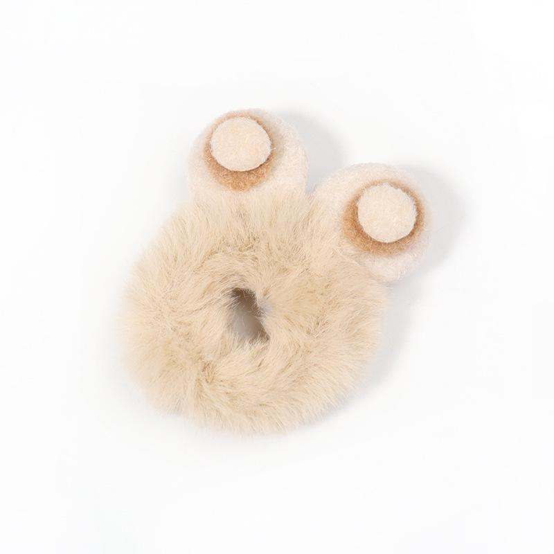 

Winter Plush Hair Scrunchies with Cute Cat Ears & Teddy Bear Headbands - Lambswool Christmas Accessories for Hair