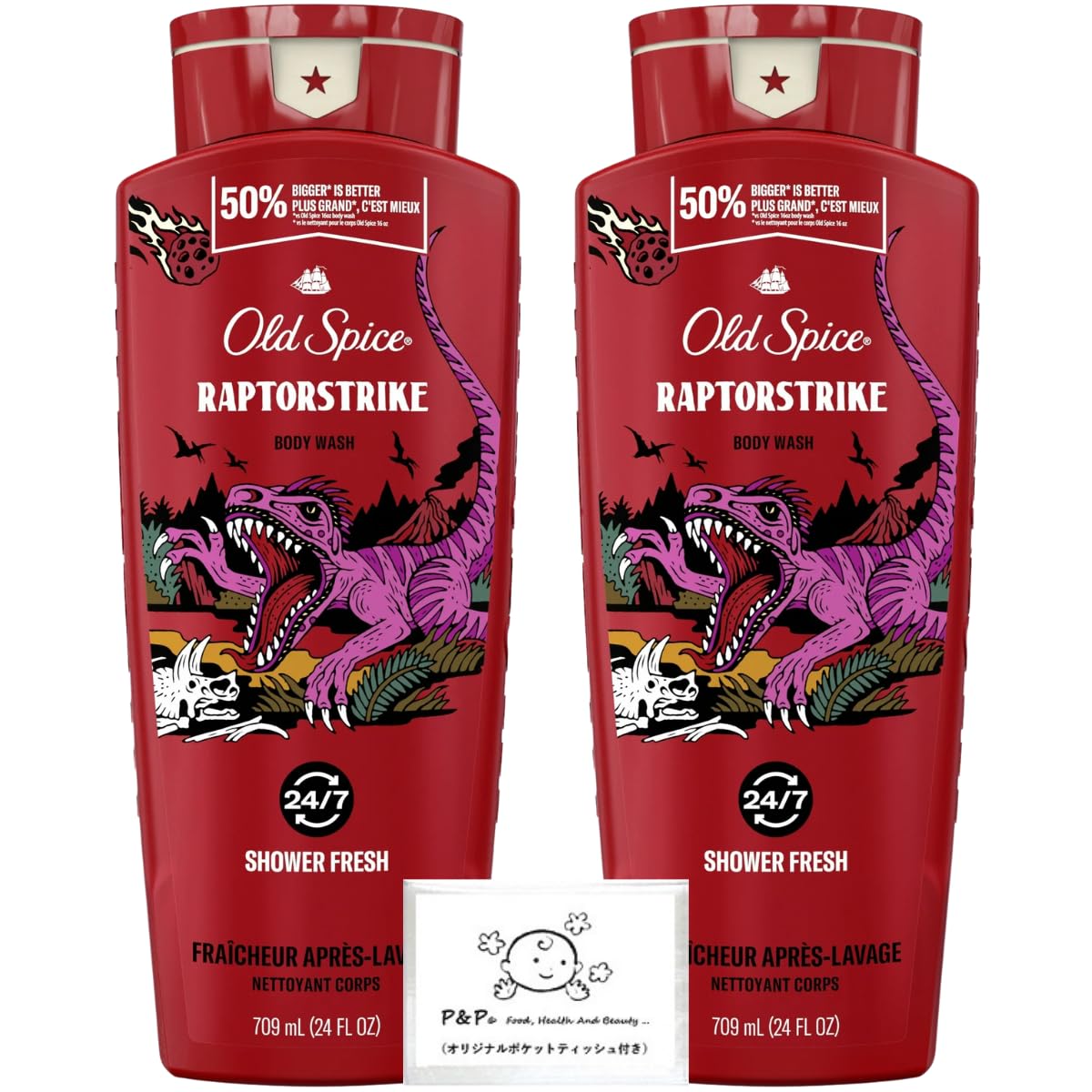 

Old Spice Body Wash Raptor Strike 709ml x 2-Pack - Old Spice Men s Body Soap, Large Capacity, Officially Imported, with P&P Original Bonus Item