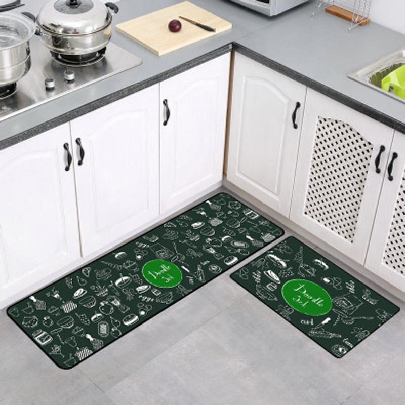 Fashionable Textile Kitchen Mat Anti -Slip Kitchen Rugs Balcony Bathroom Printed Carpet Home Floor Mat Doormat Bath Carpet