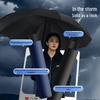 12-Rib Manual Reverse Folding Umbrella: Sturdy, Windproof, Black Glue Sunscreen, Car Use Umbrella for Men 130