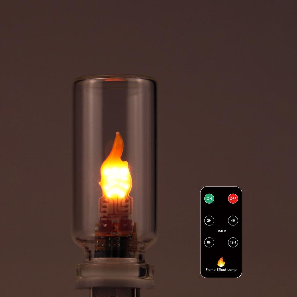 

USB Led Flash Candles Light Bulb Timer Function Dynamic Flame Effect LED Light Car Interior Decoration Light With Remote Control