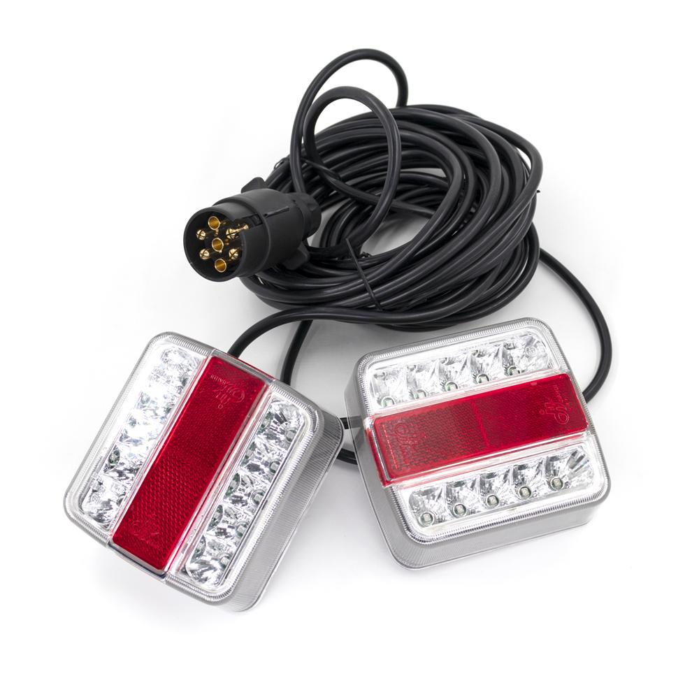 1 Set 12V EN 7-Pin Connector 10M Cable LED Trailer Tail Lights Brake Stop Light License Plate Lamp for Towing Trailers Trucks