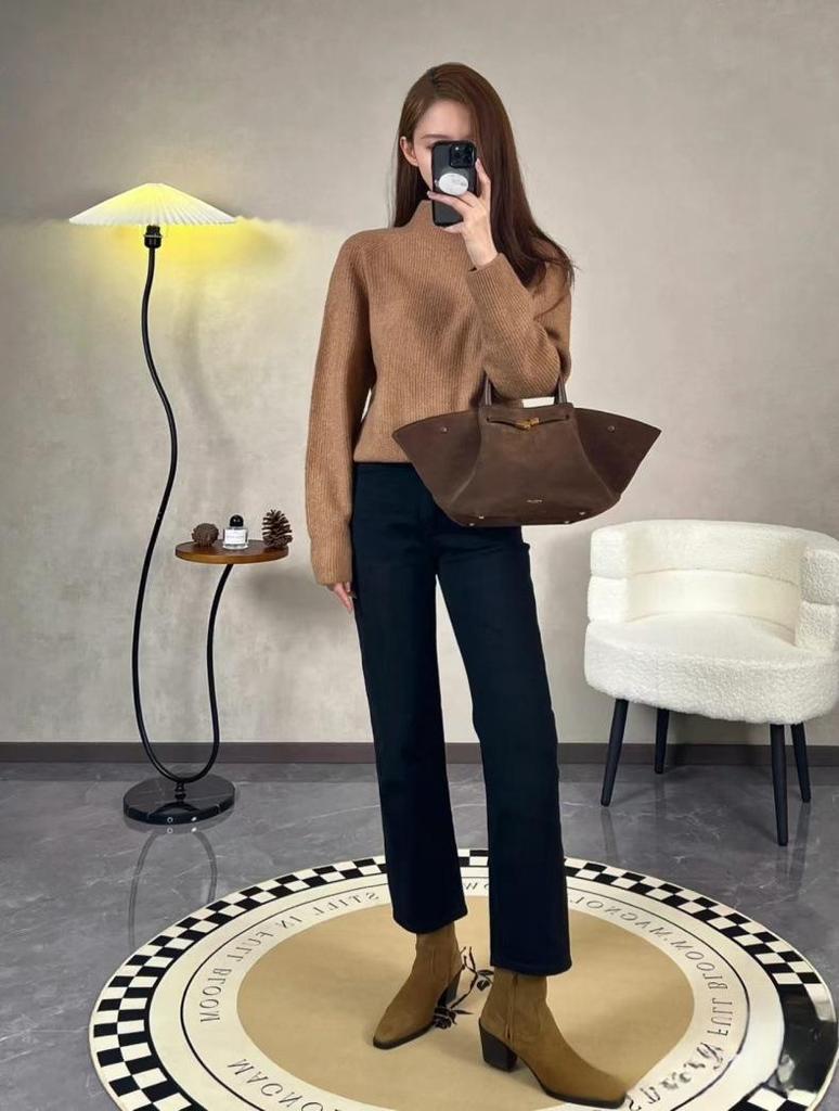 Demellier Geprägte Wildleder Flügeltasche - Retro Herbst/Winter Handtasche & Schultertasche