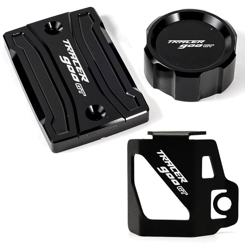 Pro motocykl Yamaha TRACER 900 /GT 900GT 2018, víčko hlavní nádržky přední brzdové kapaliny a kryt zadní olejové nádržky