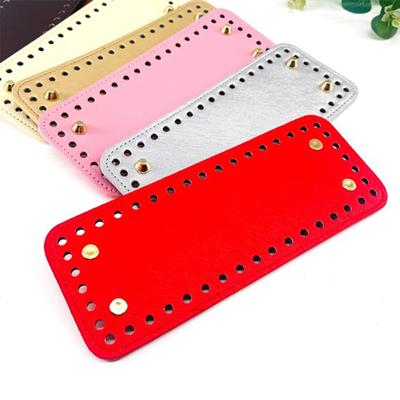 8*20Cm Handmade Oval Bottom For Knitted Bag Pu Leather Wear-Resistant Accessories Bottom With Holes Diy Crochet Bag Bottom