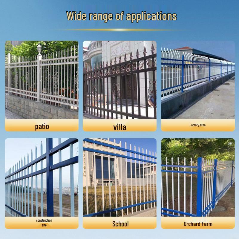 Zinc Steel Outdoor Wrought Iron Fence for Courtyard and Villa Protection