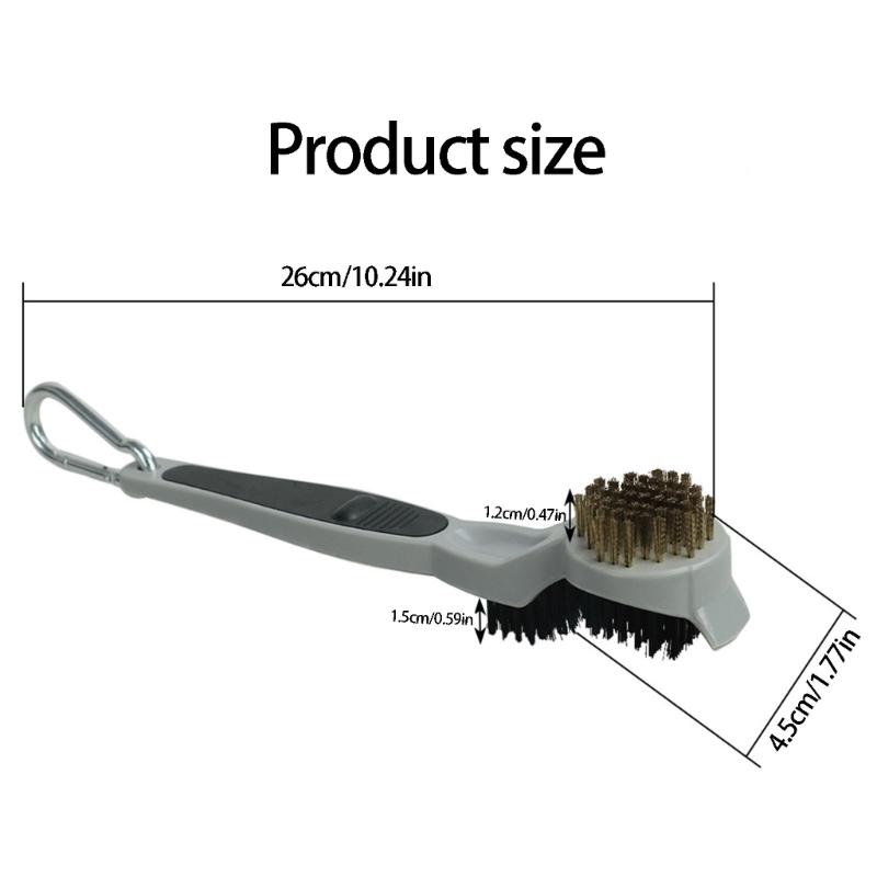Double Sided Golf Club Cleaner Brush With Nylon And Metal Bristles Golf Cleaning Brush For Effective Grooves Cleaning
