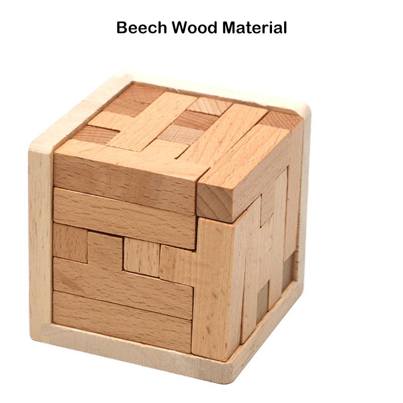 

Деревянные 3D-пазлы с 25 Т-образными блоками, Классическая головоломка-куб «Замок Лубаня», Интеллектуальная игра для детей и взрослых