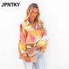 Blusas y Camisas Casuales de Moda para Mujer JPNTKY con Cuello Polo y Manga Larga