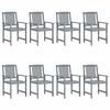 VidaXL Lot de 8 Chaises de Jardin avec Coussins, Sièges de Terrasse, Chaises de Salle à Manger, Meubles de Patio Extérieur, 3078225