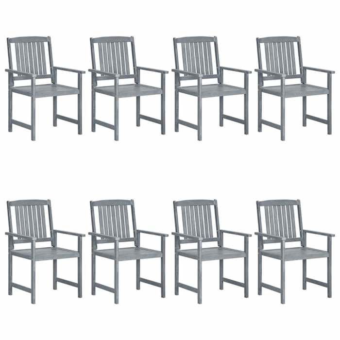 VidaXL Lot de 8 Chaises de Jardin avec Coussins, Sièges de Terrasse, Chaises de Salle à Manger, Meubles de Patio Extérieur, 3078225
