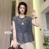 1116 Summer New French Round Neck Korean Version Polka Dot Small Flying Sleeve Single-breasted Shirt Thin Women's High-end Top