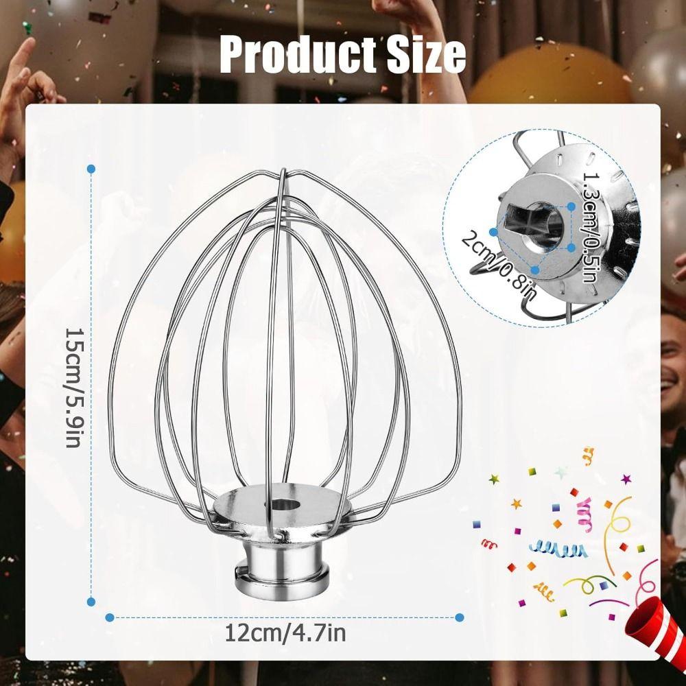 4.5 Quart 5 Qt Whip Attachment Heavy Duty Heavy Cream Beater Balloon Whisk for K45WW Mayonnaise