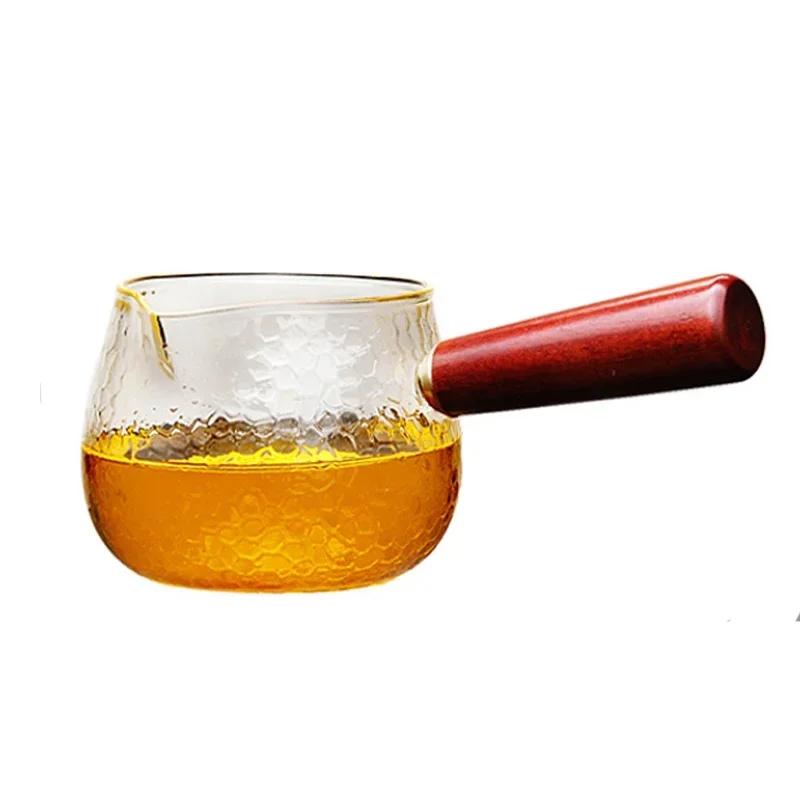 Creative Kung Fu Wood Glass Tea Tool Heat-resistant Handle Fair Tea Dispenser Cup Transparent Office Kettle Turkey Coffee ZD3LLR