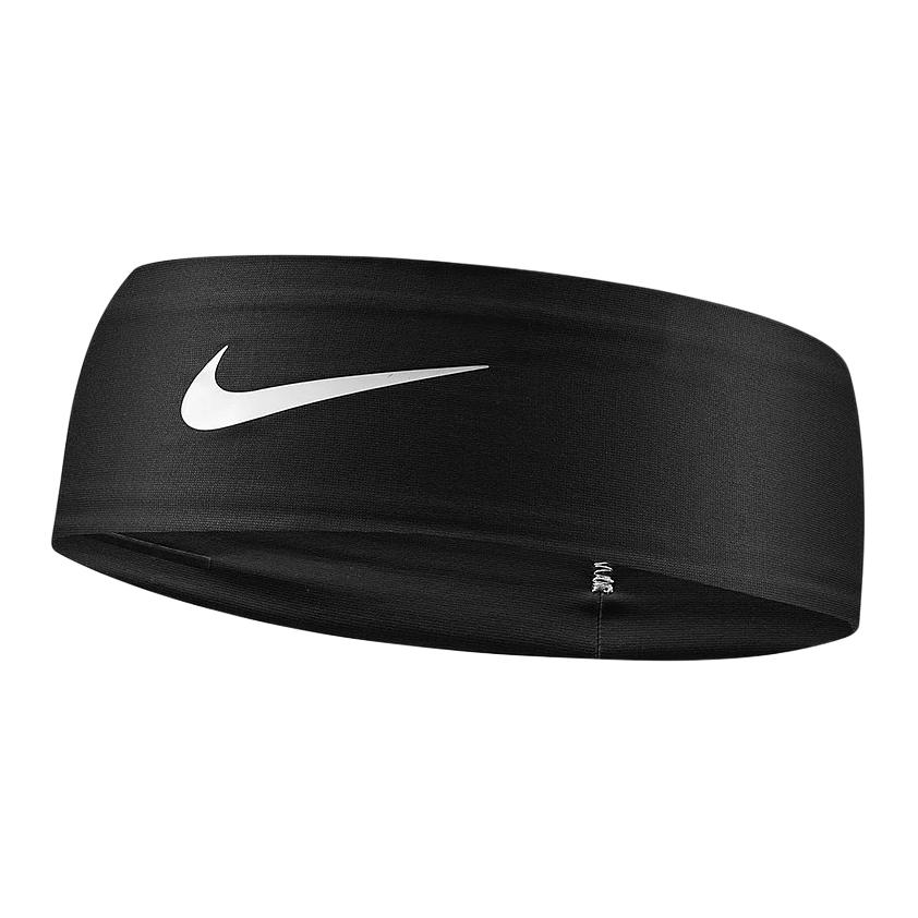 Nike Dri-Fit Fury Solid Logo Polyester Headband Unisex Accessories Black BN3055-027 F,Black