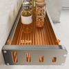 Kitchen Storage Rack Wall Mounted Knife Holder & Spice Organizer Multi-functional Seasoning Storage Shelf for Home No Drilling