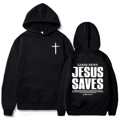 Herren Damen Kleidung Winter Bequeme Taschen-Pullover Grafik Jesus rettet Johannes Kapuzenpullover Christliche Bibelvers Sweatshirts