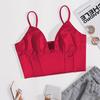 Satin Tank Top Solid Halter Crop Tops Women Summer Adjustable Shoulder Strap Camis Backless Camisole Casual Tube Female Sleeveless Cropped Vest