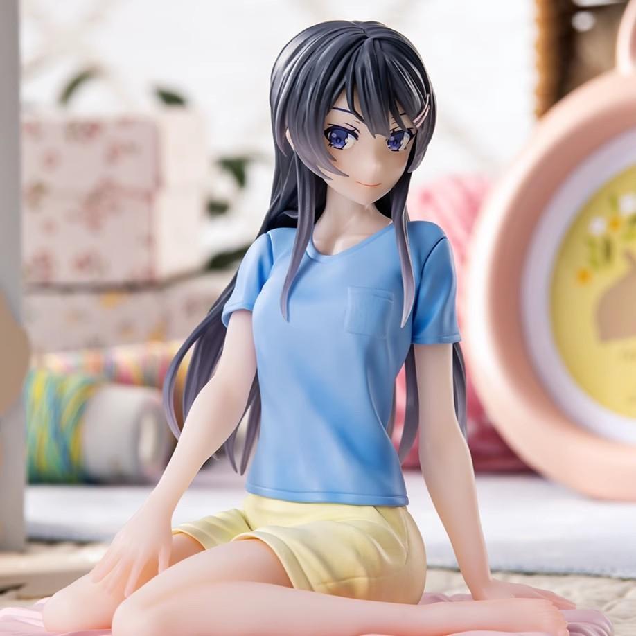Rascal Does Not Dream Of A Dear Friend Pvc Anime Girl Sleepwear Figurine With Pillow Collectible Gift For Fans