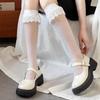 Kniestrümpfe Damen Strümpfe Lolita Süßes Mädchen Spitze Rüschen Socken Strümpfe Damen Sommer Ultradünne Transparent Lange Socken Strumpf
