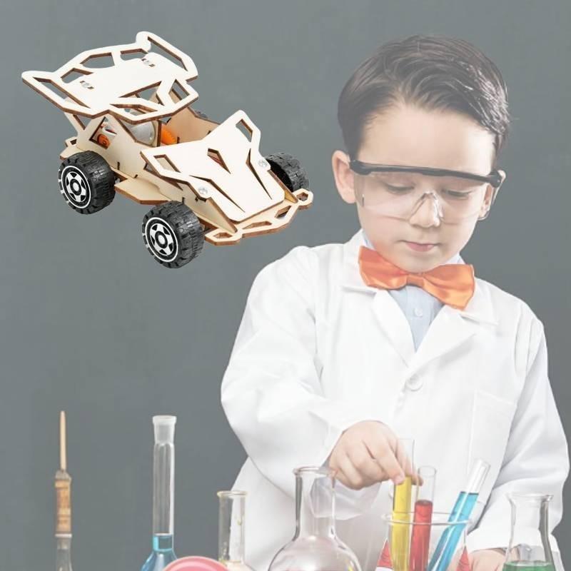 Kids Educational Science Diy Wooden Remote Control Car Model Kit Handmade Assembly Steam Toy