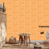 Polynesian Geometric Pattern Wallpaper Cream and Gold 50x1000