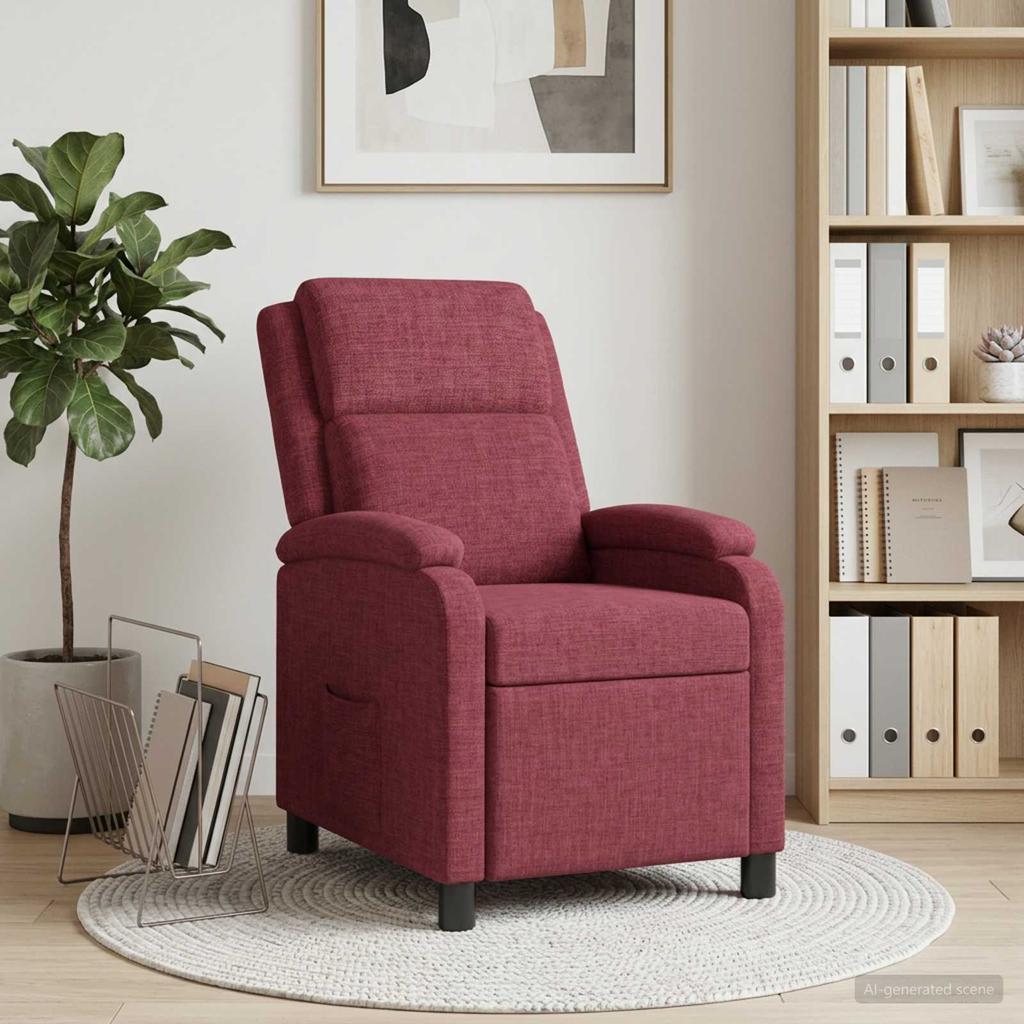 Recliner Wine Red Fabric