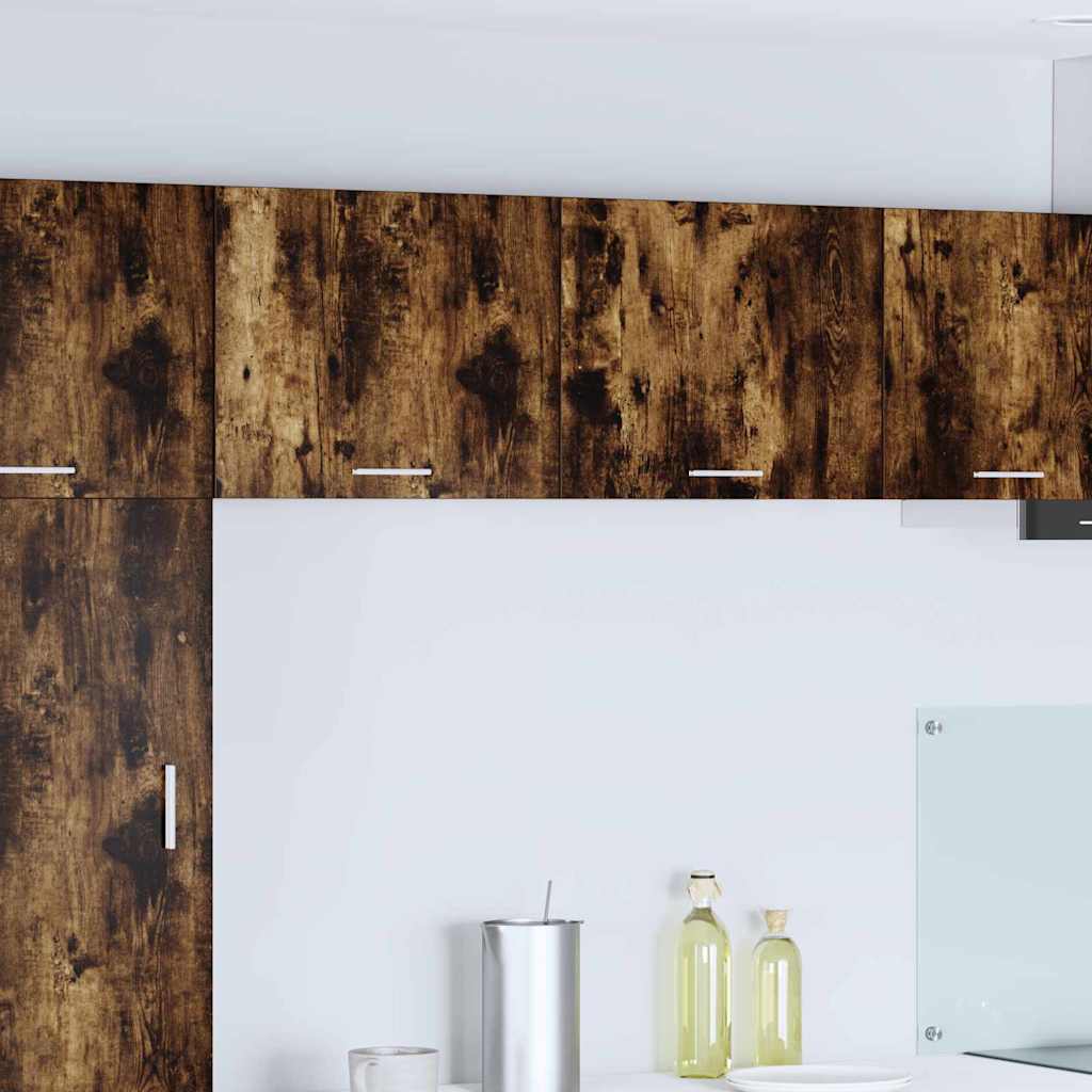 Wall Mounted Cabinet 2 Pcs Smoked Oak and White 50 X 31 X 40 Cm