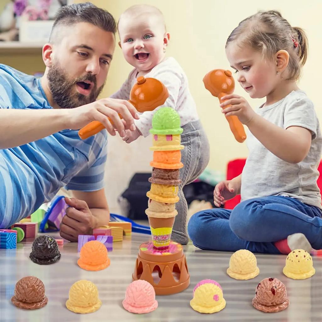 20Pieces Ice Cream Play Set with Two Scoops for Toddlers 3-5, Montessori Pretend Play Toys, Preschool Learning Activities,gift