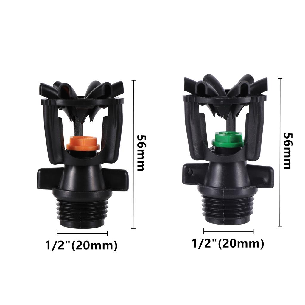 Tuin Grasmaaier Roterende Sproeier 1/2" Buitenschroefdraad Verspreidingsmondstuk 360 Graden Automatisch Roterende Besproeiing Irrigatie Sproeiers