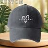 Customizable HeartShaped Name Baseball Cap  Lightweight Vintage Washed Dad Hat Suitable for Unisex And Women Machine Washable O