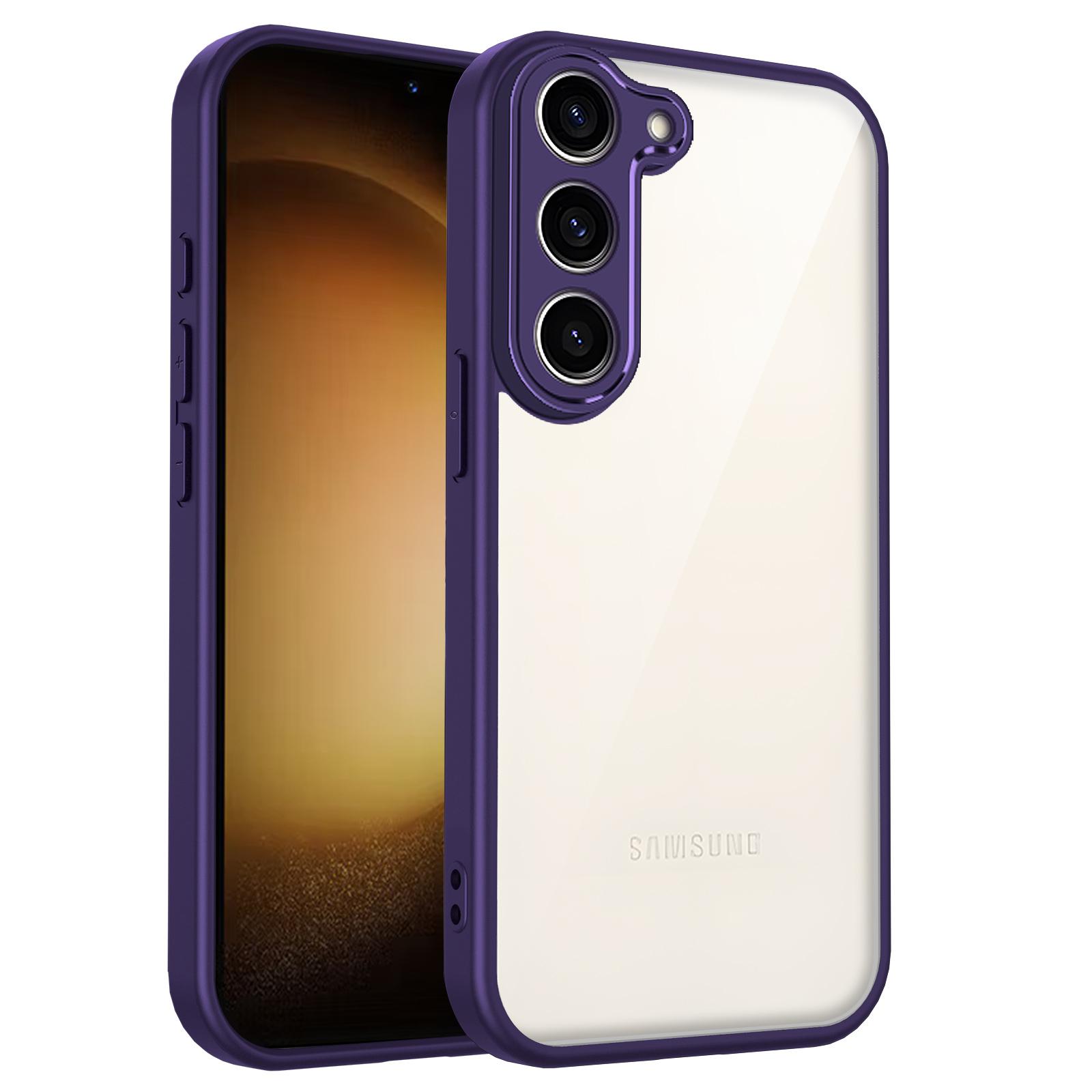 

For Samsung Galaxy S23 Case Matte Skin Touch Clear PC+TPU Shockproof Phone Back Cover Purple