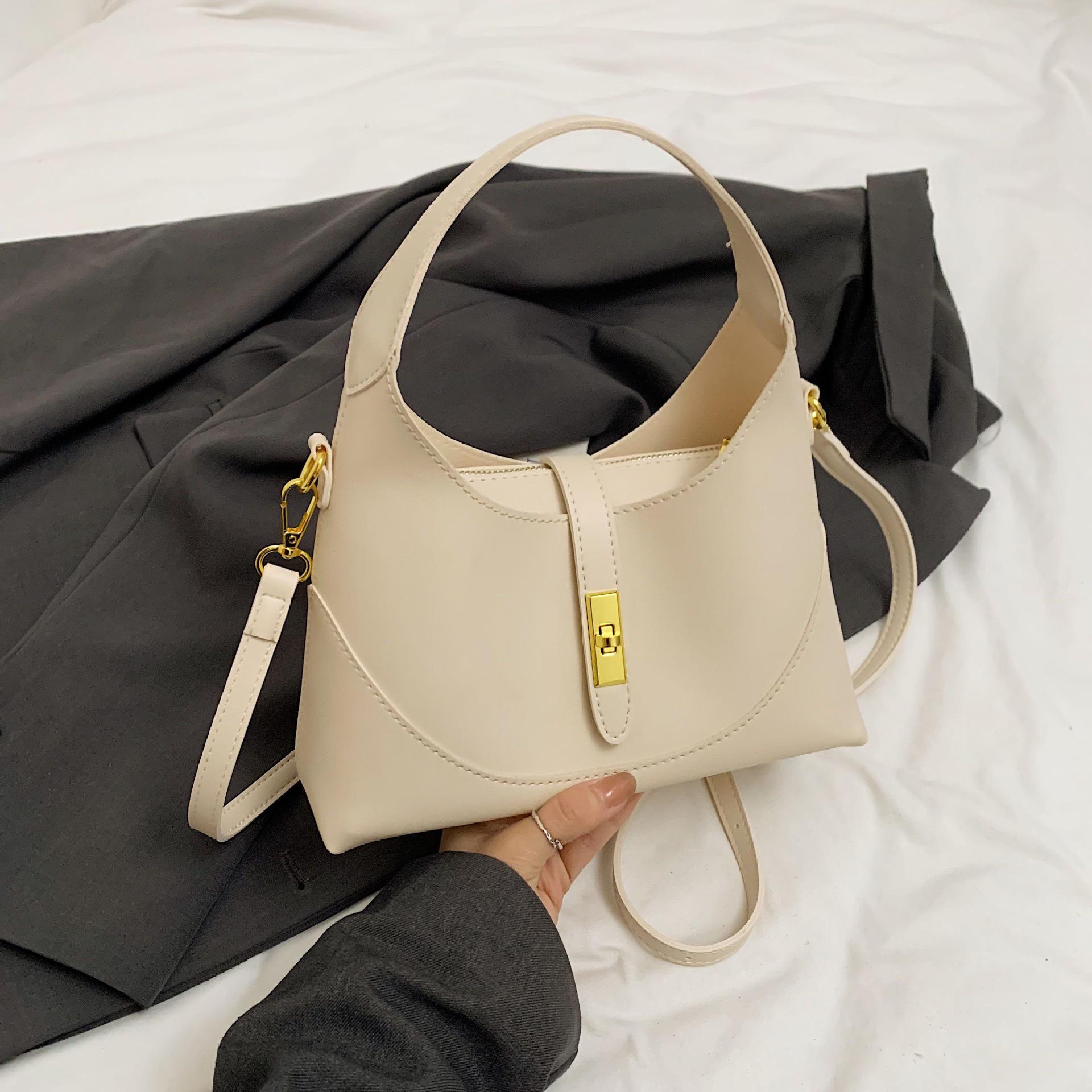 

Женская универсальная сумка-пельмень 2025 - Сумка для поездок на работу, на одно плечо, кроссбоди и сумка-ведро полумесяцем под мышкой белый