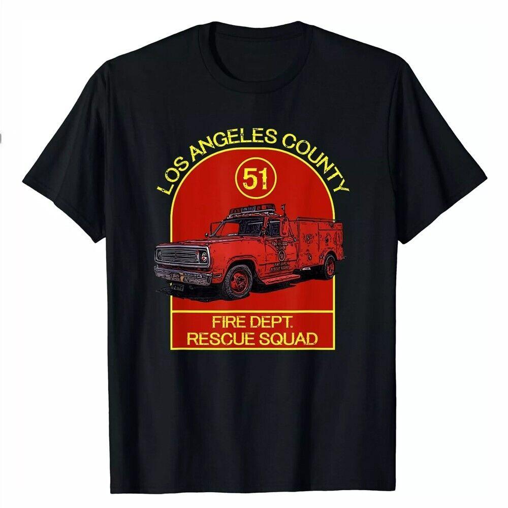 NEW LIMITED Los Angeles County 51 Truck Fire Dept Rescue Squad T-Shirt Unisex T-Shirt XL