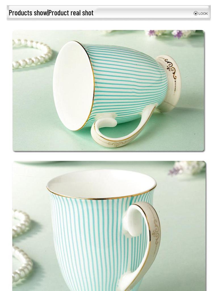 Serie a righe: Tazza in Bone China Placcata Oro – Mix & Match
