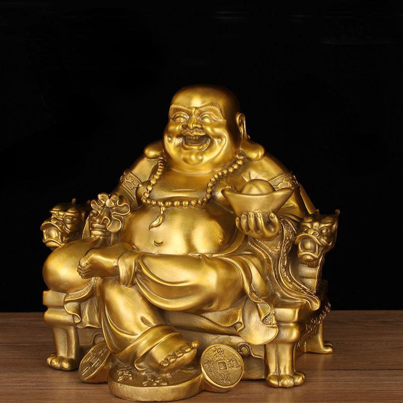 Chinese Sitting Lotus Cloth Bag Buddha Maitreya Buddha Ornaments Attract Wealth Living Room Entrance Decorations Opening Gifts